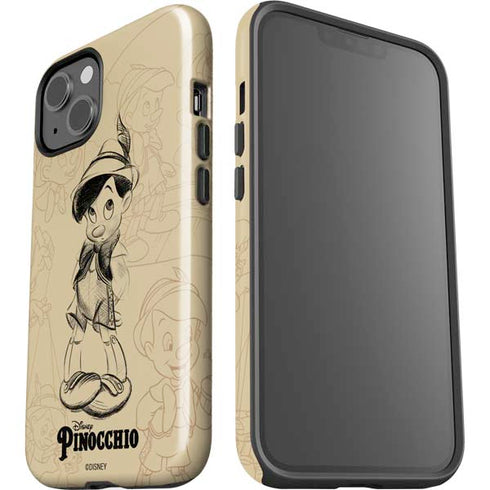 Disney Pinocchio Sketches Portrait iPhone 15 Impact Case